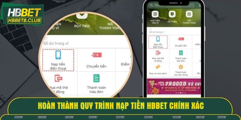 Hoàn thành quy trình nạp tiền HBBET chính xác